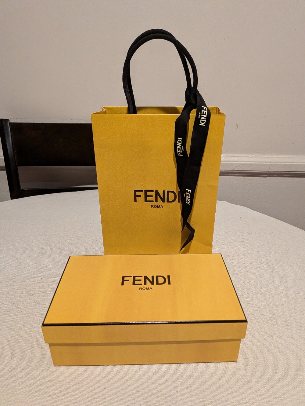 Fendi Yellow Gift Box and Bag Set